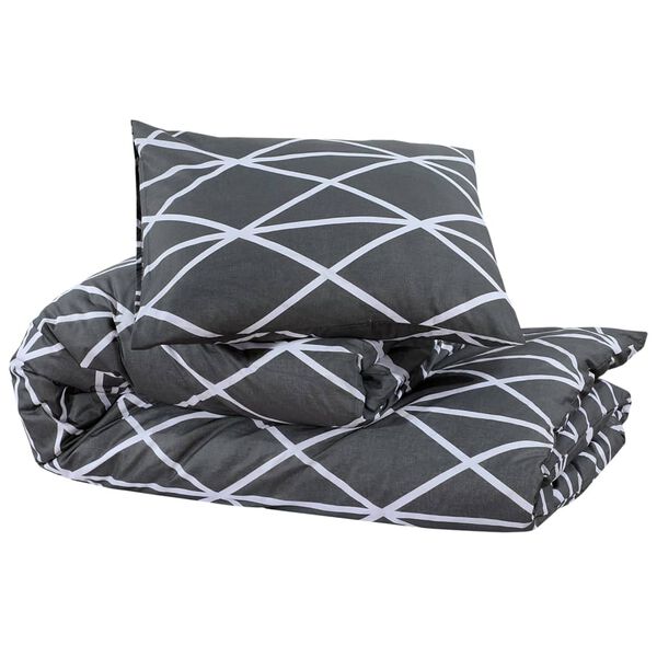 vidaXL Σετ Παπλωματοθήκης Γκρι 260 x 220 εκ. Βαμβακερό
