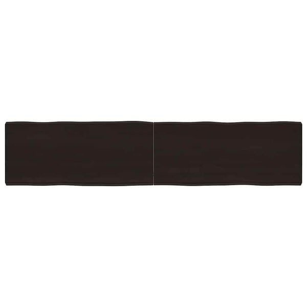 vidaXL Επιφ Τραπεζιού Αν Καφέ 180x40x(2-6)εκ.Ακατέργ. Μασίφ Ξύλο Δρυός