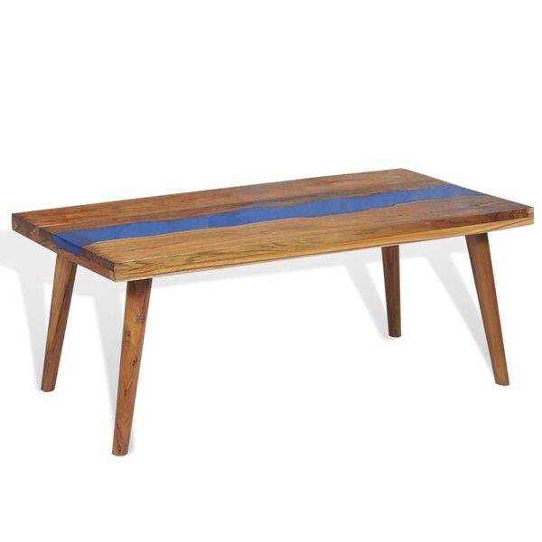 vidaXL Τραπεζάκι Σαλονιού 100 x 50 x 40 εκ. από Ξύλο Teak και Ρητίνη