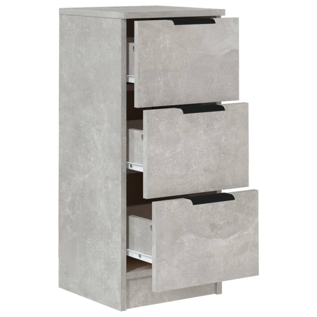 vidaXL Ντουλάπια 2 τεμ. Γκρι Σκυροδέματος 30x30x70 εκ. Επεξεργ. Ξύλο
