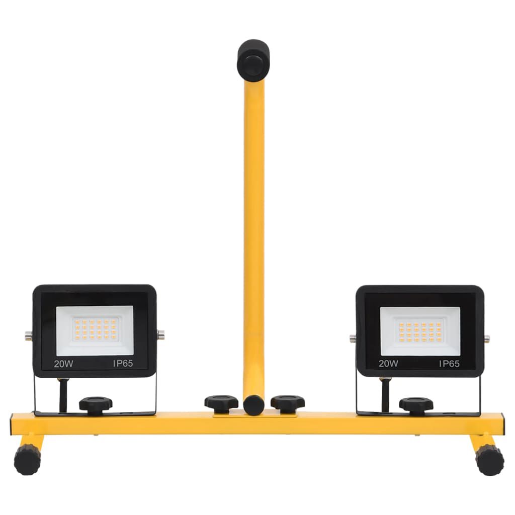 vidaXL Προβολέας LED με Λαβή Ψυχρό Λευκό 2 x 20 W