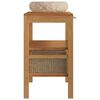vidaXL Έπιπλο Μπάνιου από Μασίφ Ξύλο Teak με Νιπτήρα από Κρεμ Μάρμαρο