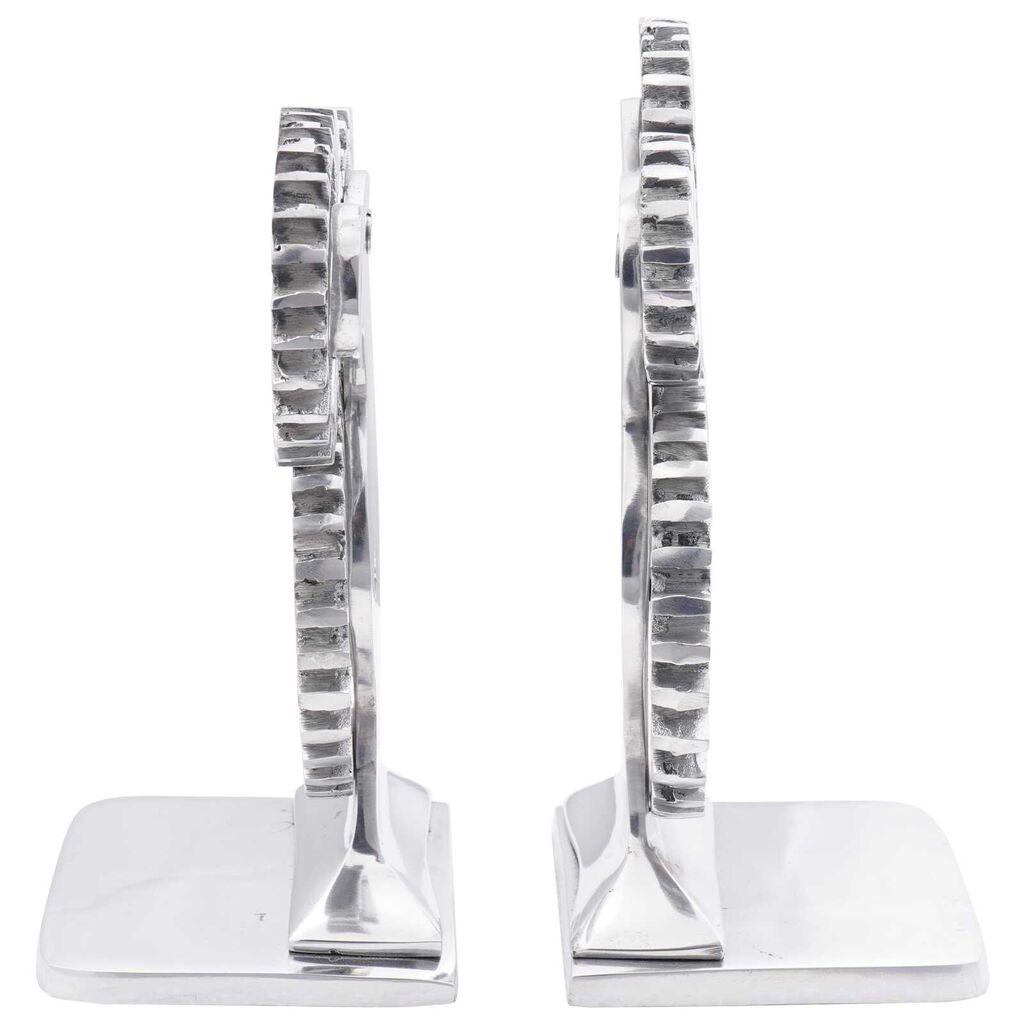 vidaXL Βιβλιοστάτες 2 pcs Ασημί 10 x 10 x 22 εκ. Αλουμίνιο