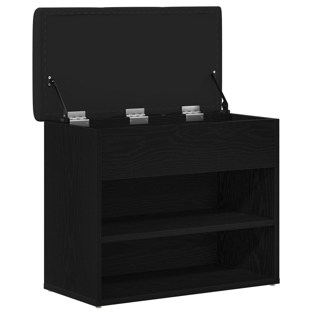 vidaXL Παγκάκι Αποθήκευσης Μαύρο Δρυς 60x30x48 εκ. Επεξεργασμένο Ξύλο