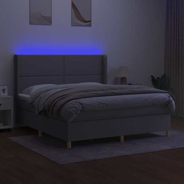 vidaXL &Kappa;&rho;&epsilon;&beta;ά&tau;&iota; Boxspring &mu;&epsilon; &Sigma;&tau;&rho;ώ&mu;&alpha; & LED &Alpha;&nu;.&Gamma;&kappa;&rho;&iota; 180x200&epsilon;&kappa;. &Upsilon;&phi;&alpha;&sigma;&mu;ά&tau;&iota;&nu;&omicron;