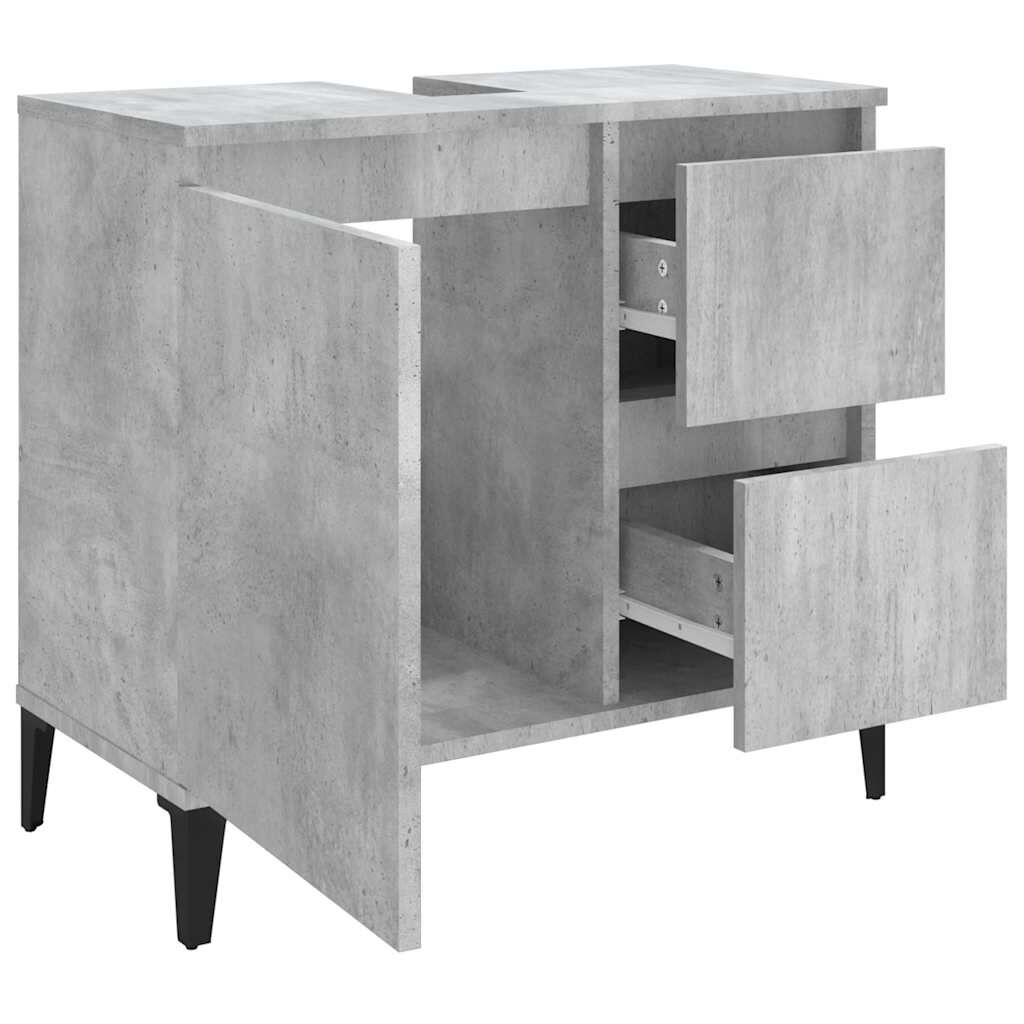 vidaXL Ντουλάπι Μπάνιου Γκρι Σκυροδέματος 65x33x60 εκ. Επεξ. Ξύλο