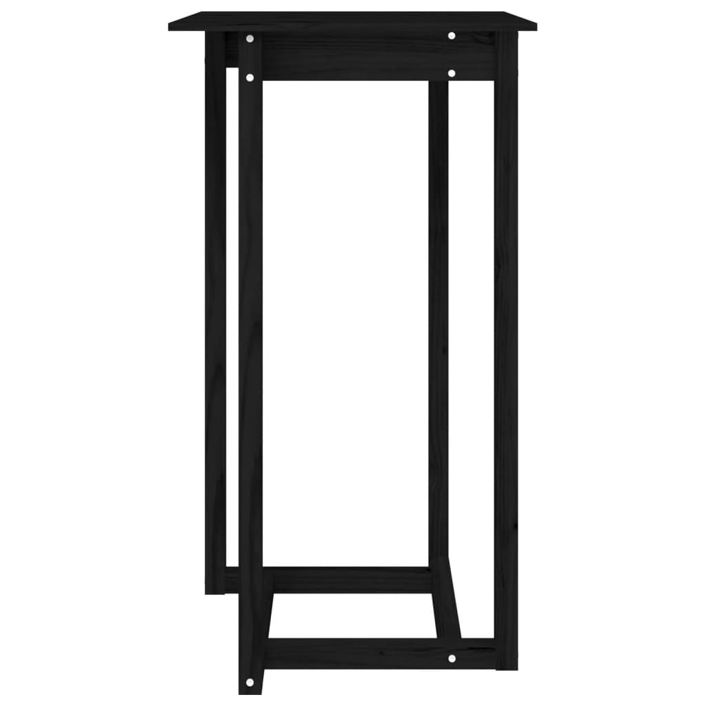 vidaXL Τραπέζι Μπαρ μαύρος 60x60x110 εκ. από Μασίφ Ξύλο Πεύκου