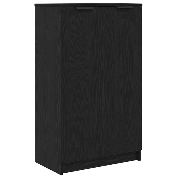 vidaXL Ντουλάπι Παπουτσιών Μαύρο Δρυός 59x35x100 εκ. Από Επεξεργασμένο Ξύλο