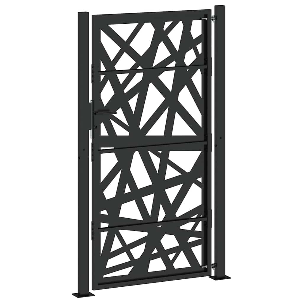 vidaXL Πύλη κήπου Μαύρη 105x180 cm Ατσάλινη ελαφριά σχεδίαση
