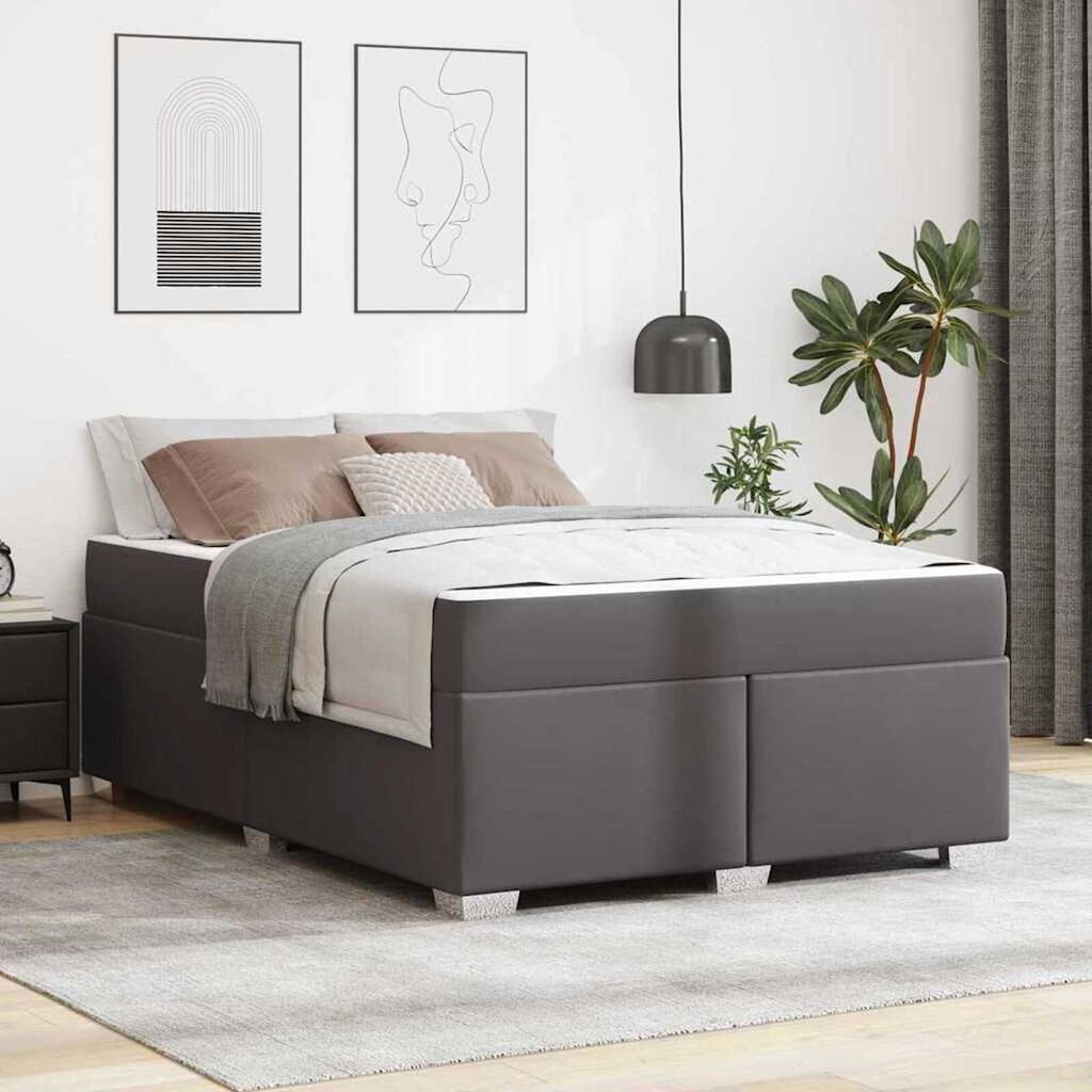 vidaXL Σκελετός Κρεβατιού Άλλο Γκρι 140 x 200 cm Τεχνητό δέρμα
