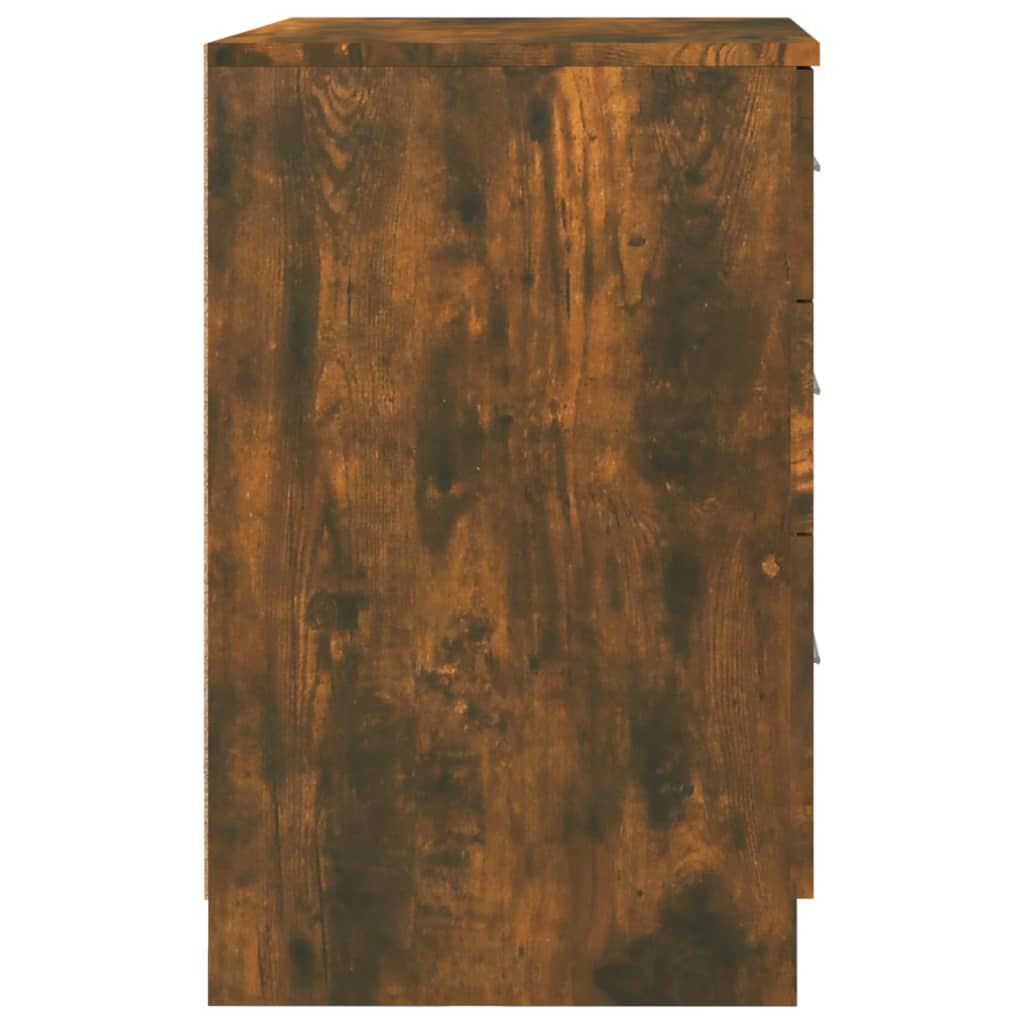vidaXL Κομοδίνο Καπνιστή Δρυς 40 x 40 x 63 εκ. από Επεξεργασμένο Ξύλο