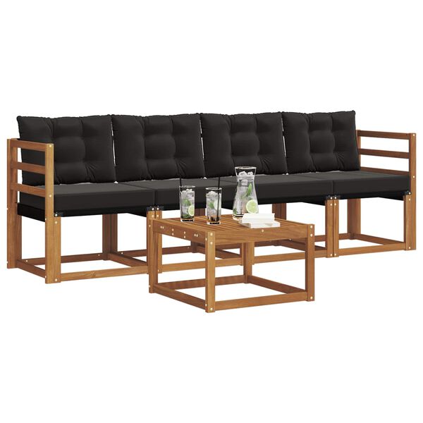 vidaXL &Sigma;&epsilon;&iota;&rho;ά &Kappa;&alpha;&nu;&alpha;&pi;έ &Epsilon;&xi;&omega;&tau;&epsilon;&rho;&iota;&kappa;&omicron;ύ &mu;&epsilon; &mu;&alpha;&xi;&iota;&lambda;ά&rho;&iota; 5 pcs &Phi;&upsilon;&sigma;&iota;&kappa;ό &kappa;&alpha;&iota; &Mu;&alpha;ύ&rho;&omicron;