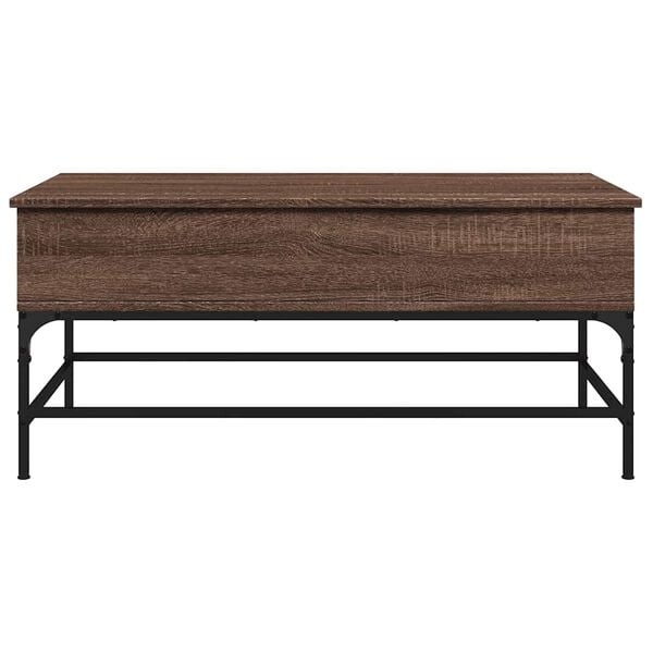 vidaXL Τραπεζάκι Σαλονιού Καφέ Δρυς 100x50x45 εκ. Επ. Ξύλο/Μέταλλο