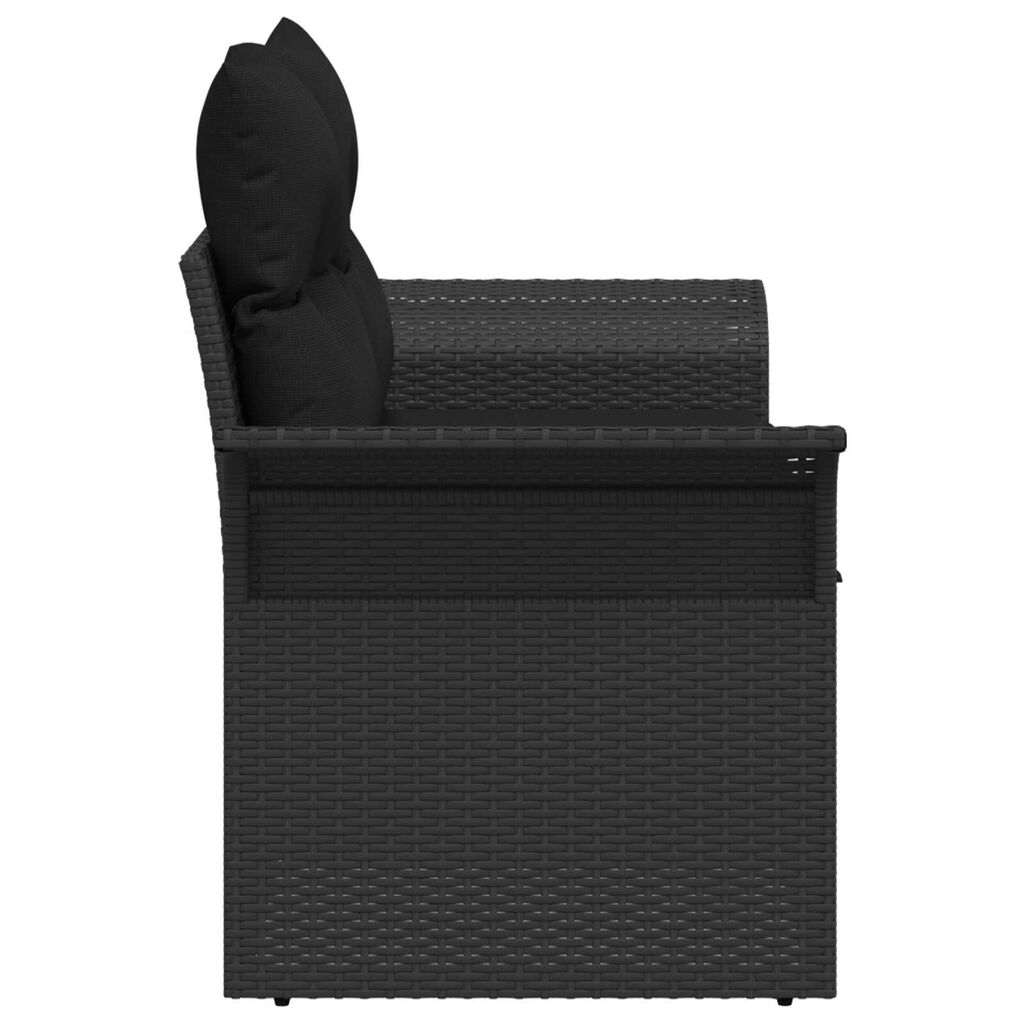 vidaXL Καναπές Κήπου Μαύρο 141 x 62 x 69 εκ. συνθετικό ρατάν