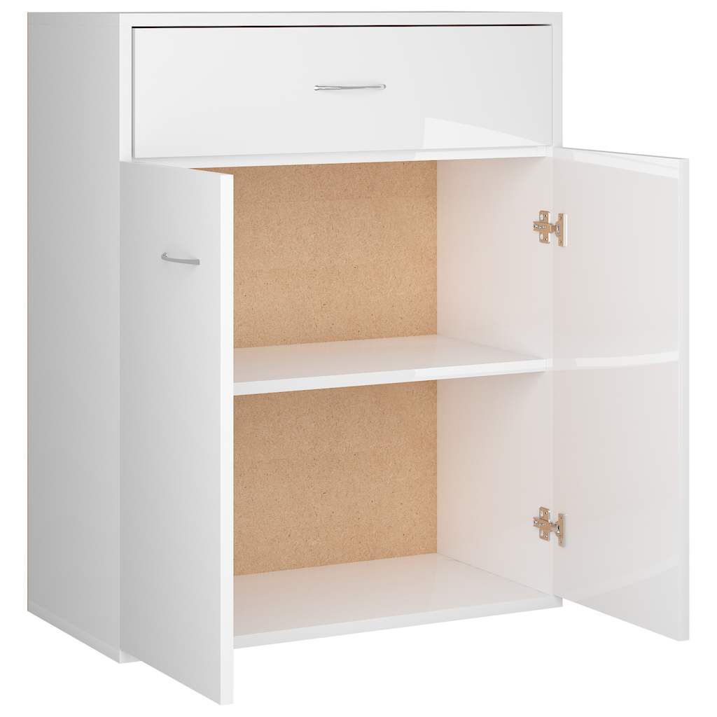vidaXL Ντουλάπι Γυαλιστερό Λευκό 60 x 30 x 75 εκ. από Επεξ. Ξύλο