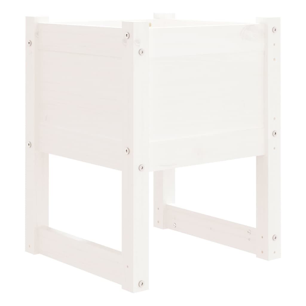 vidaXL Ζαρντινιέρες 2 τεμ. Λευκές 40x40x52,5 εκ. από Μασίφ Ξύλο Πεύκου