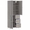vidaXL Ντουλάπι Γκρι Sonoma 69,5 x 34 x 180 εκ. Επεξεργασμένο Ξύλο