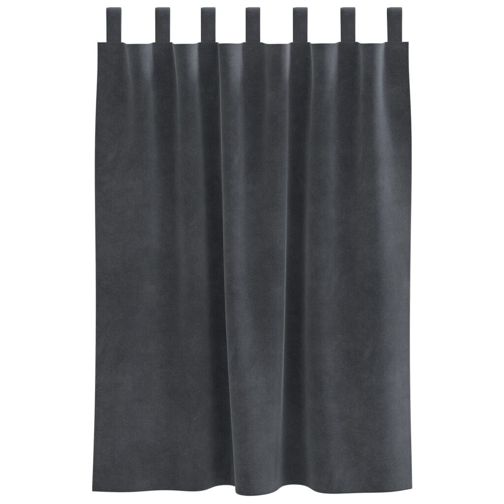 Curtains Blackout vidaXL με Κρεμαστές Λαβές 2 τμχ Ανοιχτό γκρι Βαμβάκι