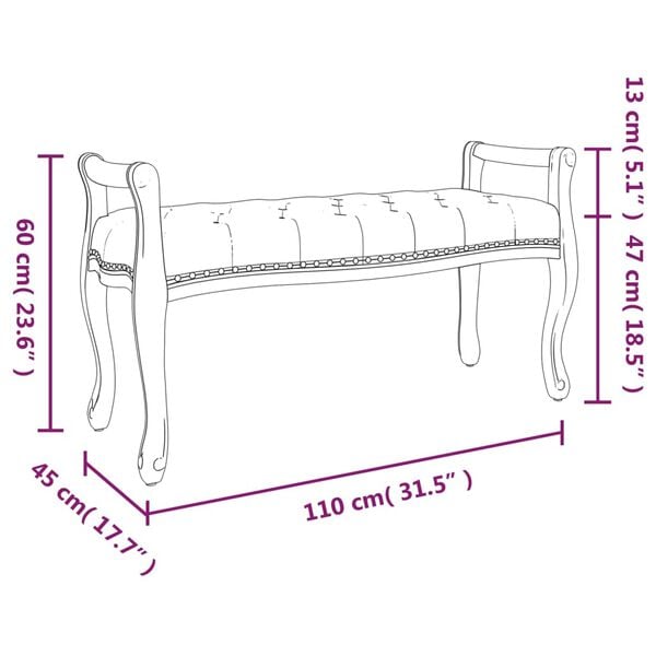 vidaXL Πάγκος 110 x 45 x 60 εκ. Λινός