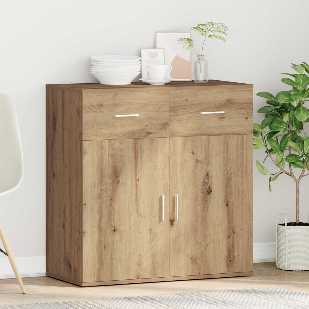vidaXL Πλαϊνό γραφείο artisan δρυς 79 x 38 x 80 εκ Επεξεργασμένο ξύλο