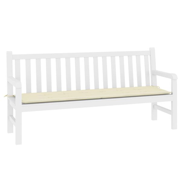 vidaXL Μαξιλάρι Πάγκου Κήπου Κρεμ 180x50x3 εκ. Ύφασμα Oxford