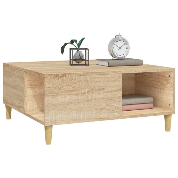 vidaXL Τραπεζάκι Σαλονιού Sonoma Δρυς 80x80x36,5 εκ. Επεξεργασμ. Ξύλο