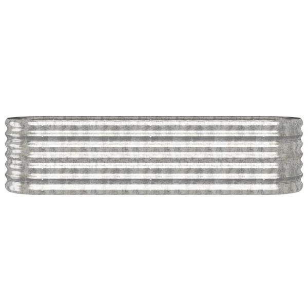 vidaXL Ζαρντινιέρα Ασημί 152x40x36 εκ. Ατσάλι με Ηλεκτρ. Βαφή Πούδρας