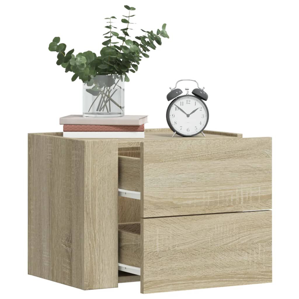 vidaXL Κομοδίνα Επιτοίχιο Sonoma Δρυς 45x30x35 εκ.