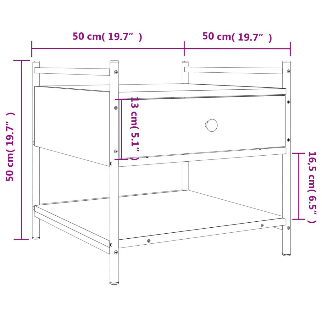 vidaXL Τραπεζάκι Σαλονιού Sonoma Δρυς 50x50x50 εκ. Επεξεργασμένο Ξύλο