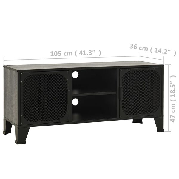 vidaXL Έπιπλο Τηλεόρασης Γκρι 105 x 36 x 47 εκ. Μέταλλο / MDF