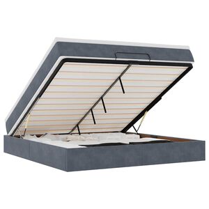 vidaXL Οθωμανικό κρεβάτι με στρώμα σκούρο γκρι 180x200cm Velvet