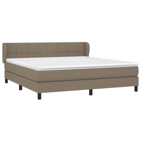 vidaXL &Kappa;&rho;&epsilon;&beta;ά&tau;&iota; Boxspring &mu;&epsilon; &Sigma;&tau;&rho;ώ&mu;&alpha; Taupe 180x200 &epsilon;&kappa;. &Upsilon;&phi;&alpha;&sigma;&mu;ά&tau;&iota;&nu;&omicron;
