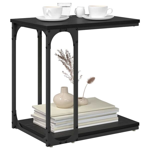 vidaXL Τραπεζάκι Πλευράς Μαύρη δρυς 50 x 35 x 52 cm Επεξεργασμένο ξύλο
