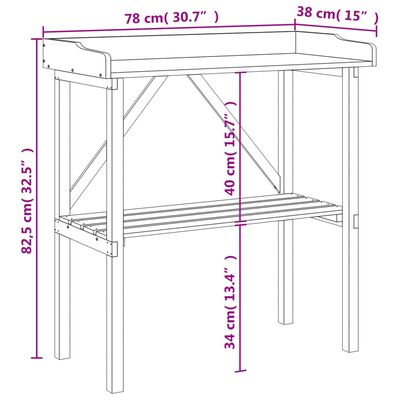 vidaXL Τραπέζι Φυτών με Ράφι 78 x 38 x 82,5 εκ. από Μασίφ Ξύλο Ελάτης