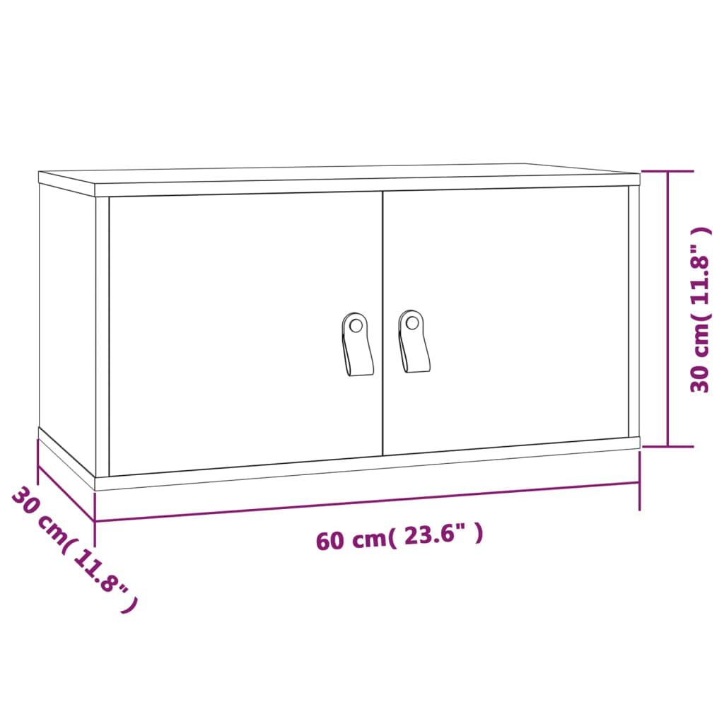 vidaXL Ντουλάπια Τοίχου 2 τεμ. Καφέ Μελί 60x30x30 εκ Μασίφ Ξύλο Πεύκου