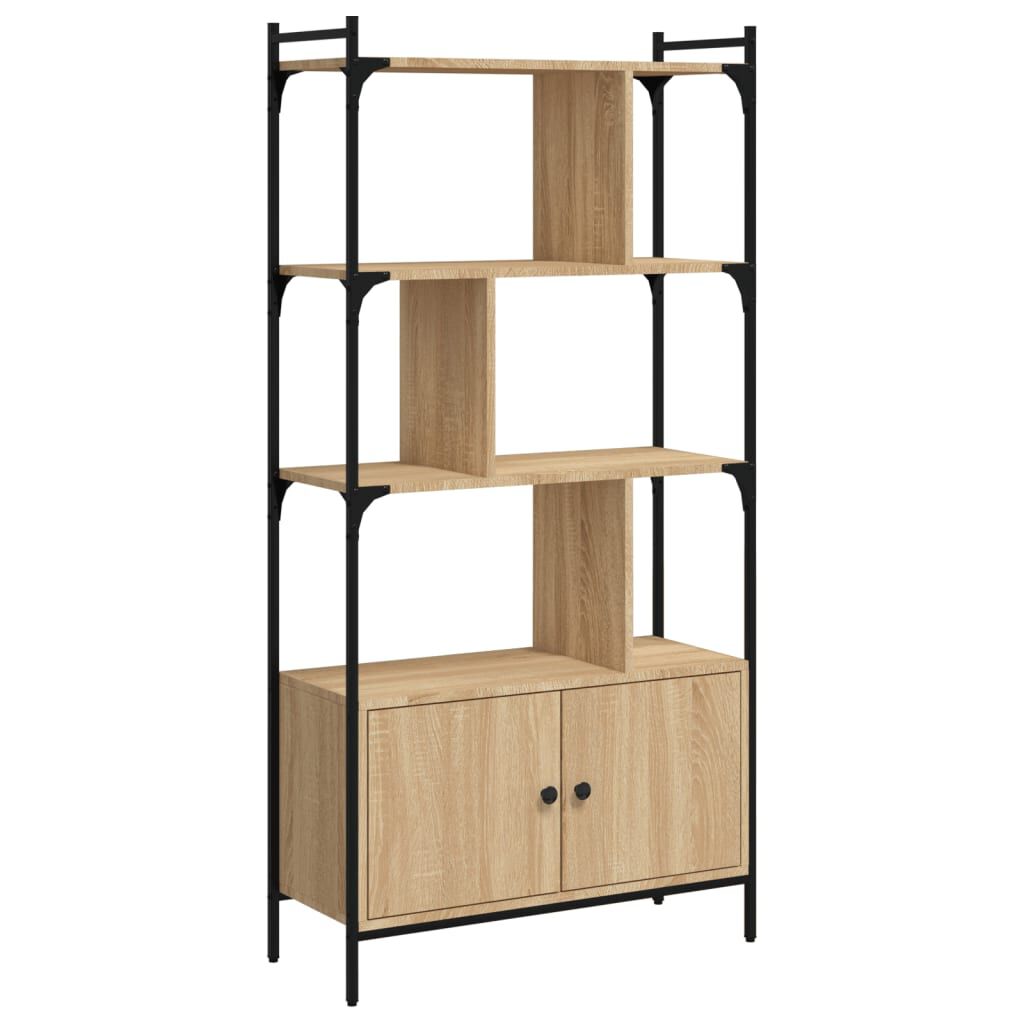 vidaXL Βιβλιοθήκη με Πόρτες Sonoma Δρυς 76,5x30x154,5 εκ. Επεξ. Ξύλο
