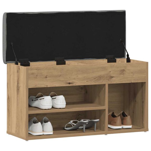 Πάγκος παπουτσιών vidaXL Artisan Oak 82x32x45,5 cm Κατασκευασμένο ξύλο