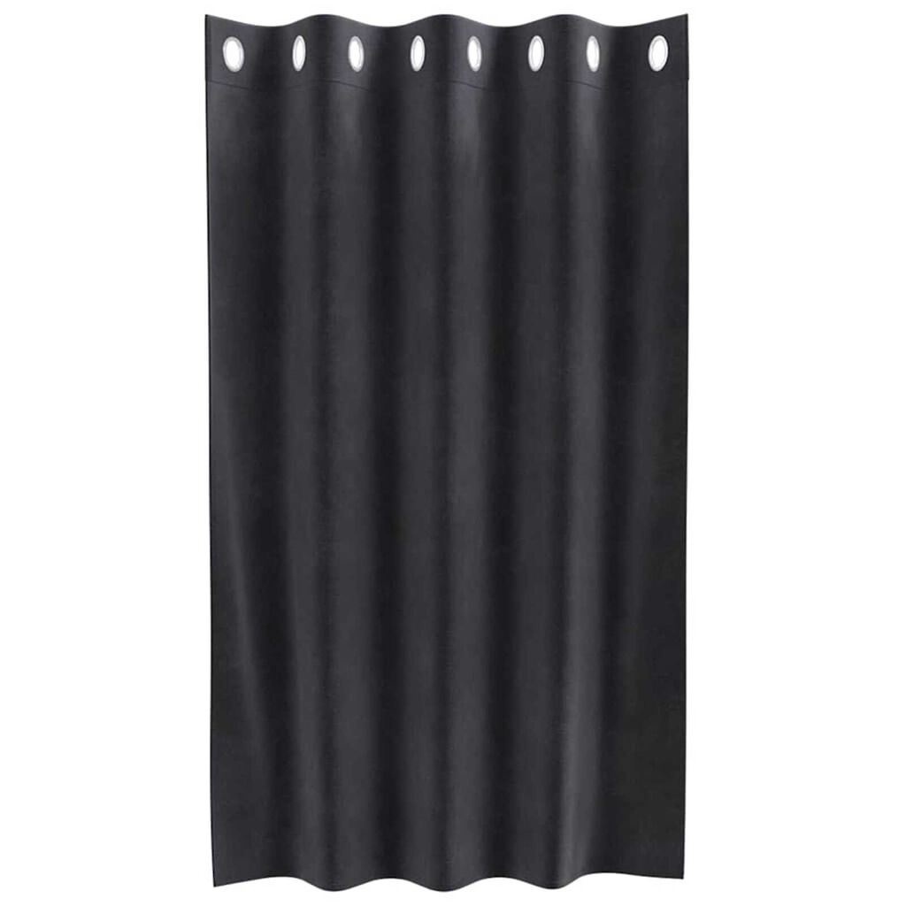 vidaXL Κουρτίνες με κουρτίνες 2 pcs Σκούρο γκρι 140 x 140 cm Βελούδο
