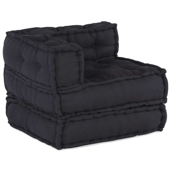 vidaXL Modular Pouffes - Σετ 2 σε Υφασμάτινη Ανθρακί