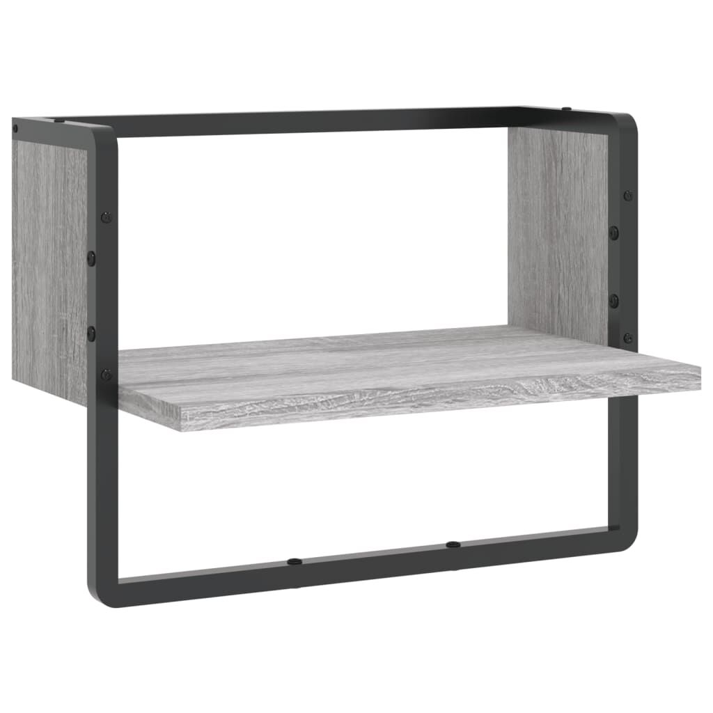 vidaXL Ράφι Τοίχου με Μπάρα Γκρι Sonoma 40x25x30 εκ.