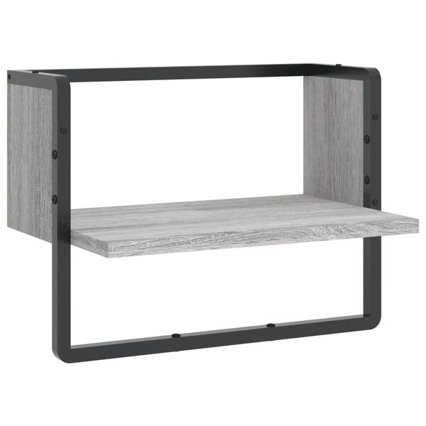vidaXL Ράφι Τοίχου με Μπάρα Γκρι Sonoma 40x25x30 εκ.