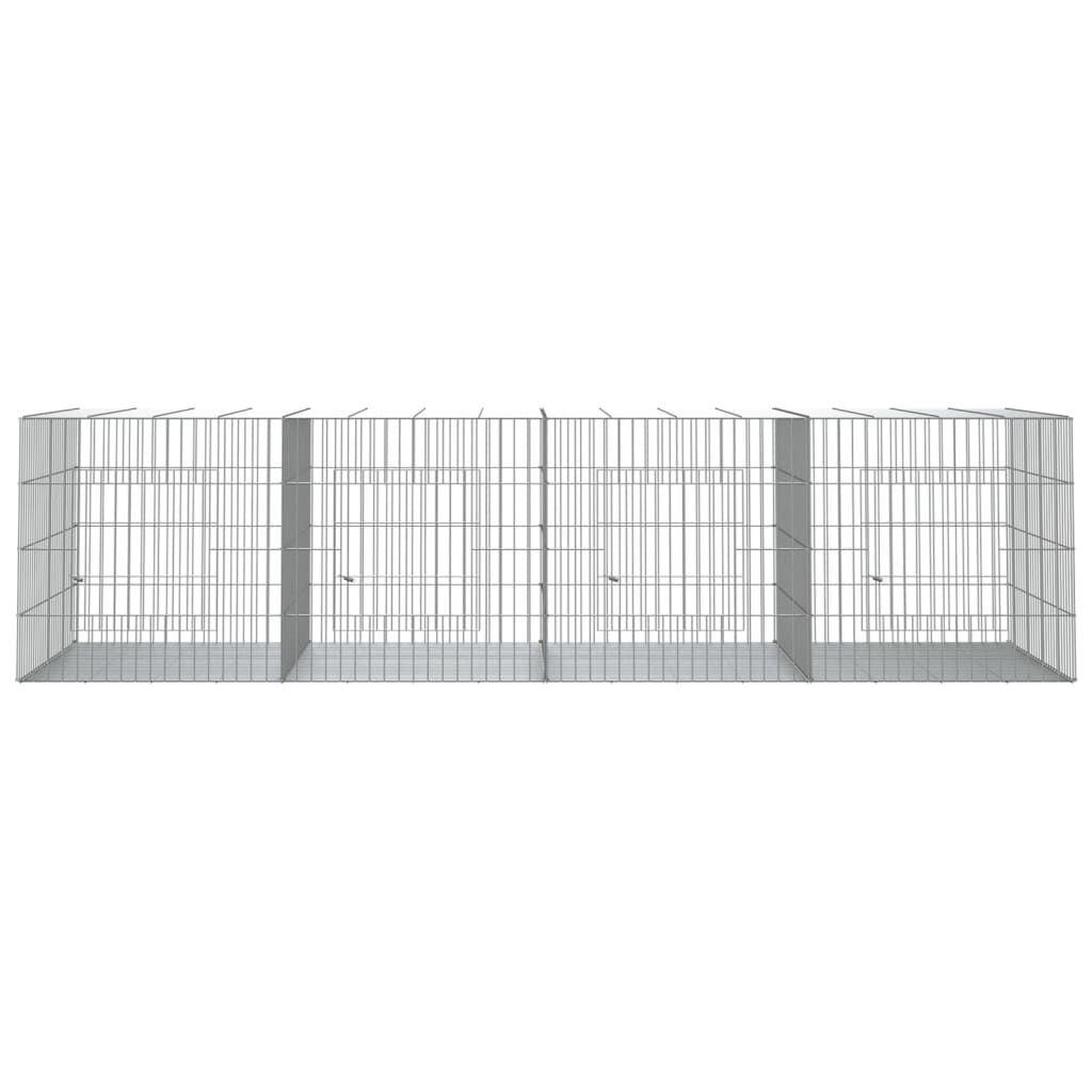 vidaXL Κλουβί Κουνελιών 4 Πάνελ 217x79x54 εκ. από Γαλβανισμένο Σίδερο