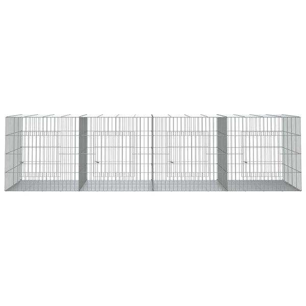 vidaXL Κλουβί Κουνελιών 4 Πάνελ 217x79x54 εκ. από Γαλβανισμένο Σίδερο
