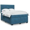 vidaXL Κρεβάτι Boxspring με Στρώμα Μπλε 140x190 εκ. Βελούδινο