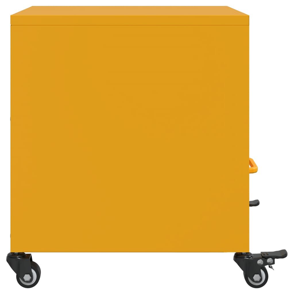vidaXL Κομοδίνο Μουσταρδί 36x39x43,5 εκ. από Χάλυβα