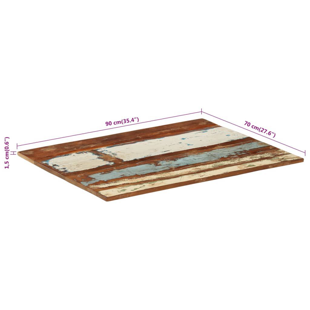 vidaXL Επιφάνεια Τραπεζιού Ορθ. 70x90 εκ 15-16 χιλ Μασίφ Ανακ. Ξύλο