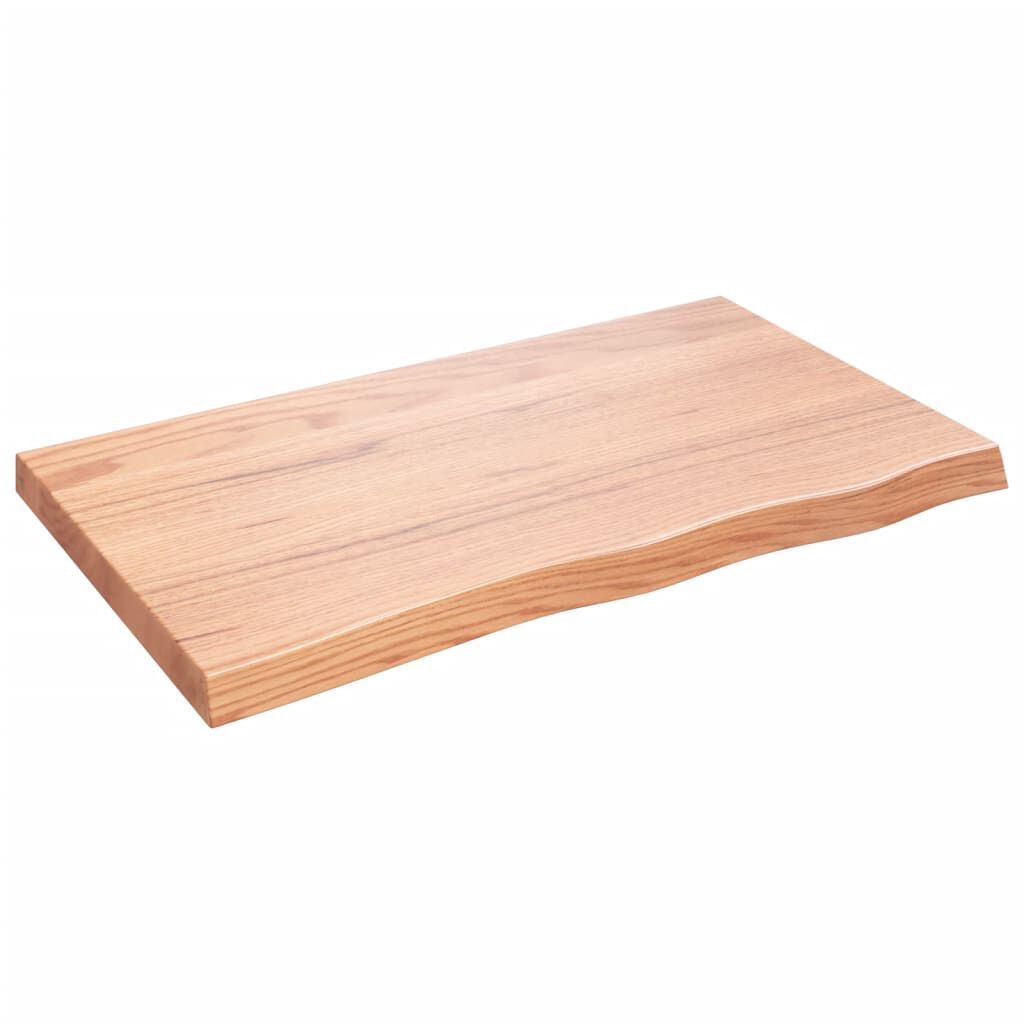 vidaXL Ράφι Τοίχου Ανοιχτό Καφέ 100x60x(2-6)εκ. Επεξ. Μασίφ Ξύλο Δρυός