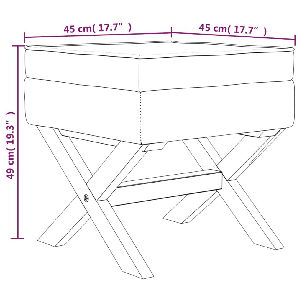 vidaXL Σκαμπό Αποθήκευσης Σκούρο Γκρι 45 x 45 x 49 εκ. Βελούδινο