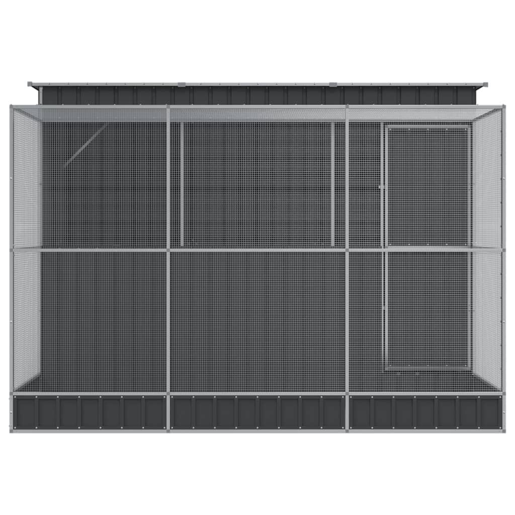 vidaXL Κλουβί με Επέκταση Ασημένιο 290x303x216 εκ. Ατσάλινο