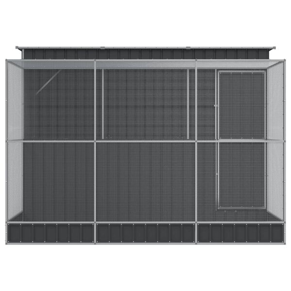 vidaXL Κλουβί με Επέκταση Ασημένιο 290x303x216 εκ. Ατσάλινο
